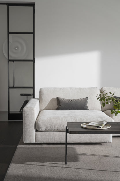 Duncan 1.5-Seater Chaise Longue – Light Grey Left – room setting