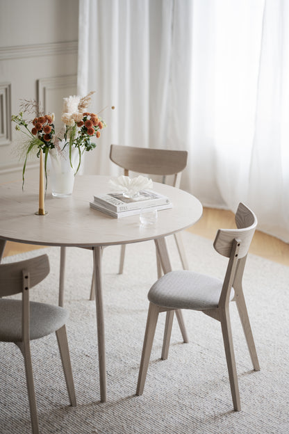 AMI Set of 2 Chairs – whitewash oak/grey-beige seat – 3