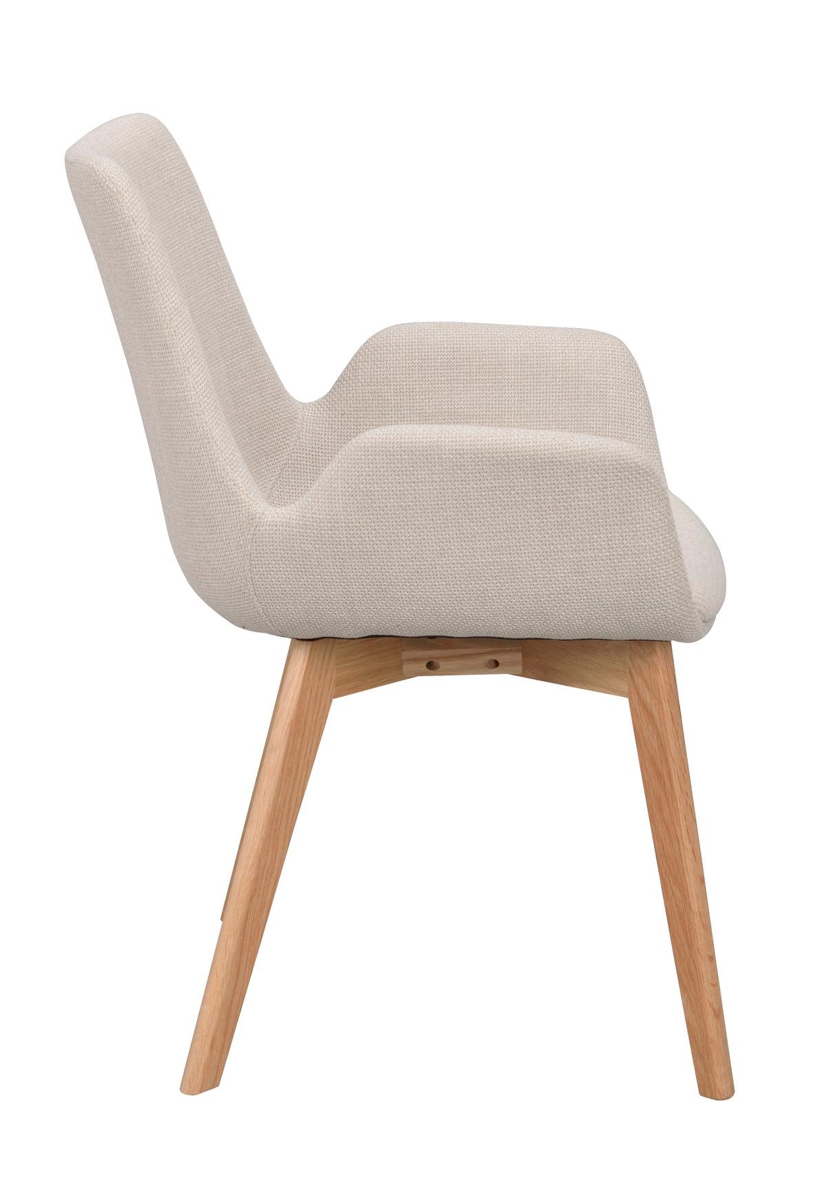 DRIMSDALE Beige Set of 2 Armchairs – Oak – 3