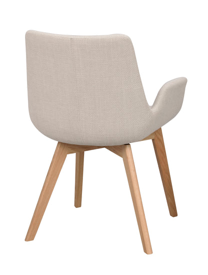DRIMSDALE Beige Set of 2 Armchairs – Oak – 5