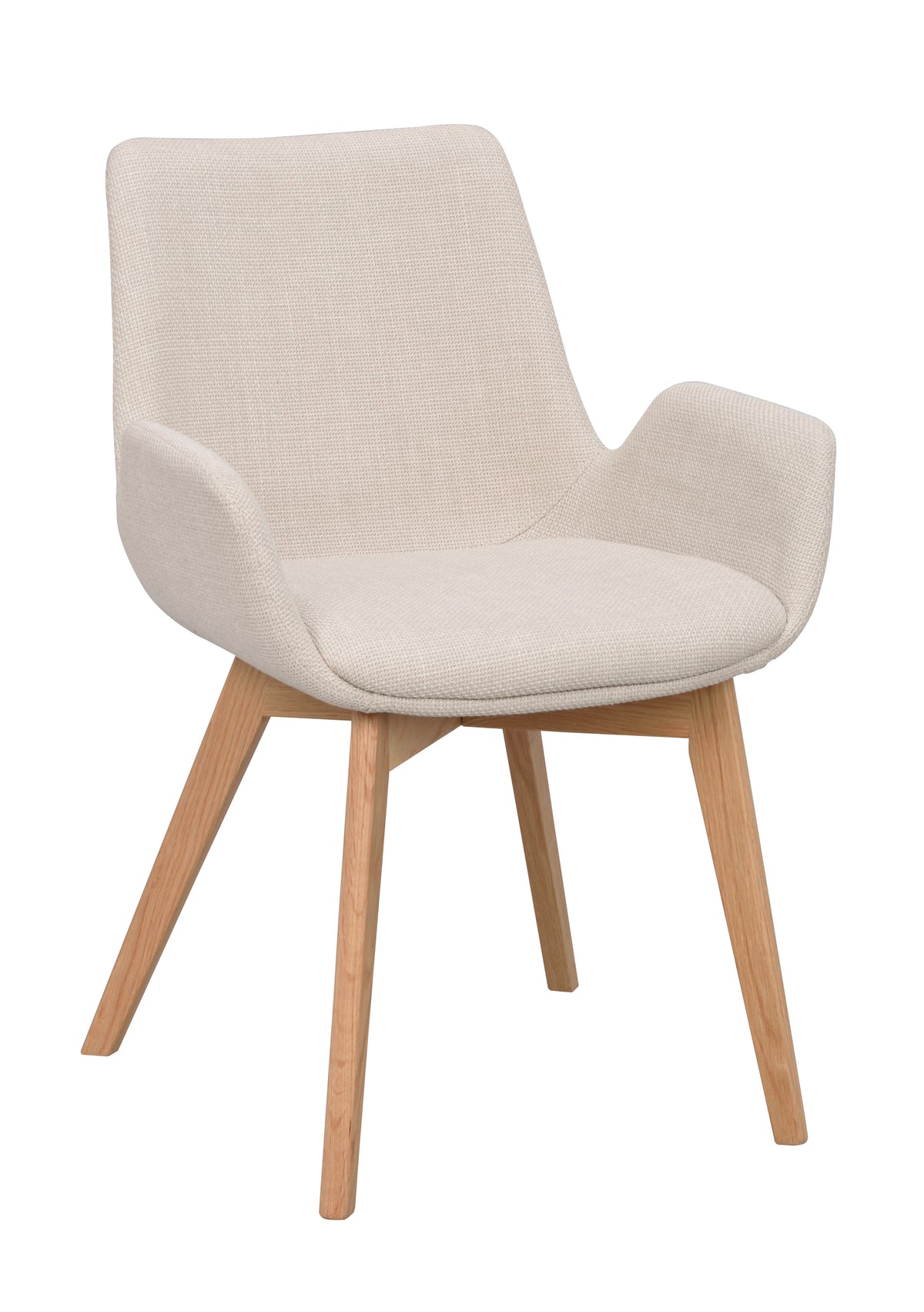 DRIMSDALE Beige Set of 2 Armchairs – Oak – 4