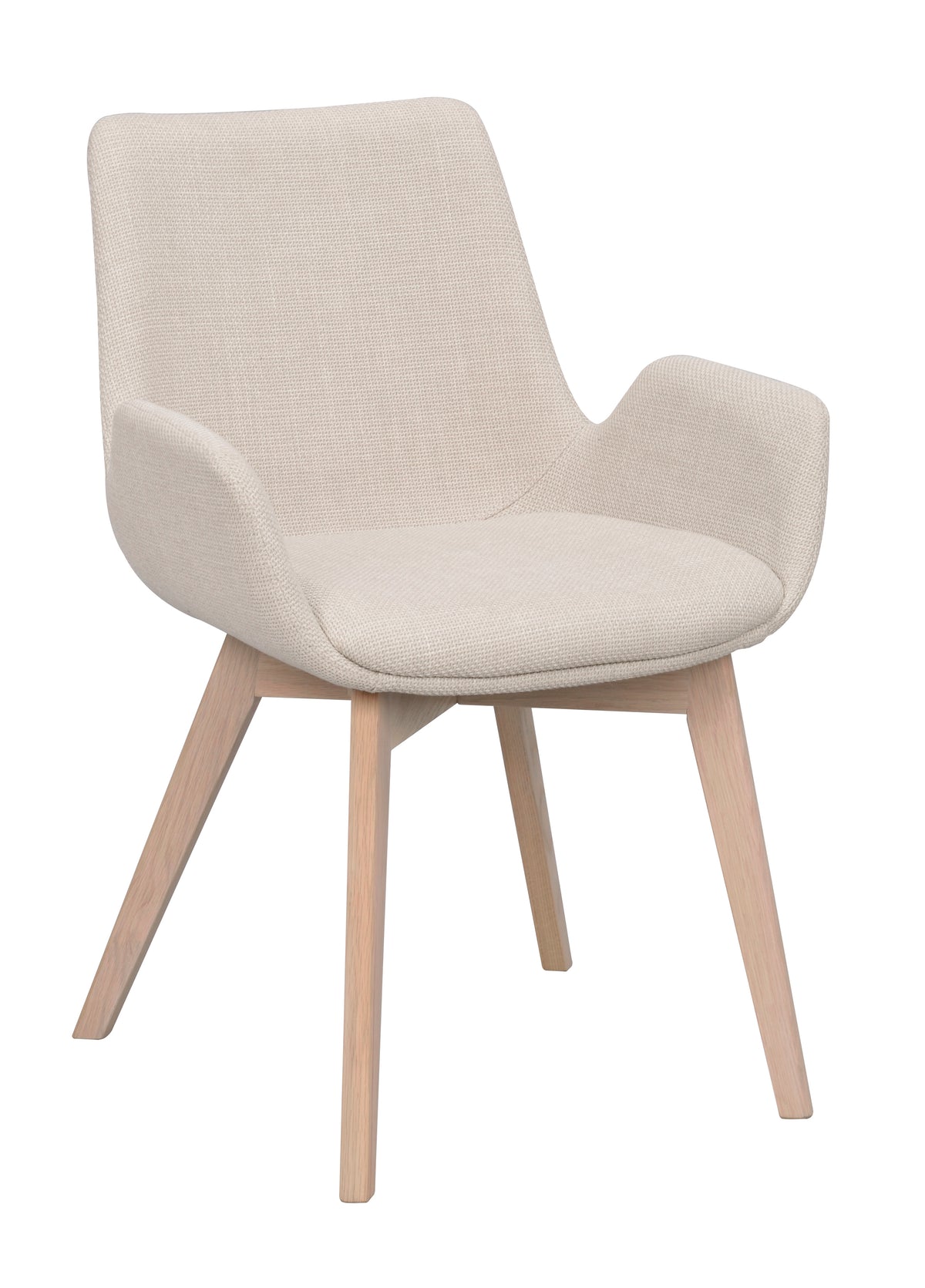 DRIMSDALE Beige Set of 2 Armchairs – Whitewashed oak – 4