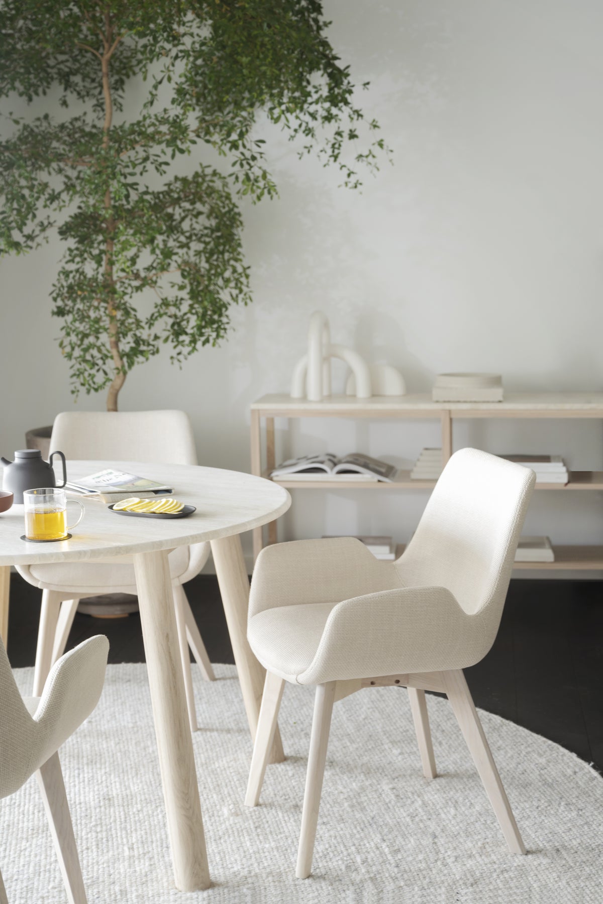 DRIMSDALE Beige Set of 2 Armchairs – Whitewashed oak – 2