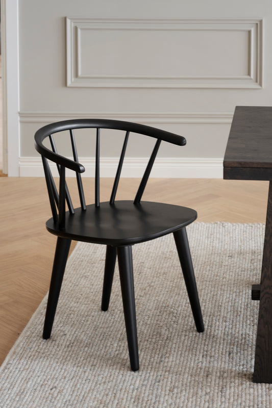 CARMEN Set of 2 Chairs – 2 Black Chairs – 2