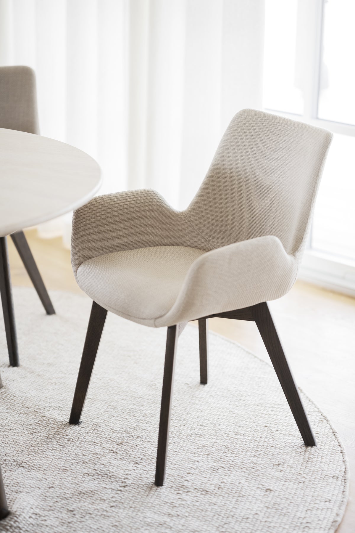DRIMSDALE Beige Set of 2 Armchairs – Brown oak – 2