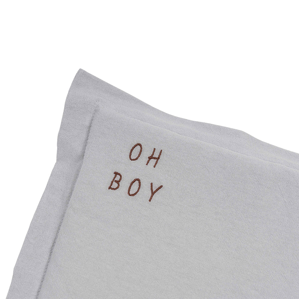 Embroidered Washed Cotton Pillow by Malomi Kids