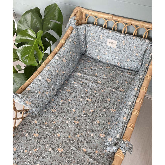 Denim Lions Cot Bumper by Malomi Kids