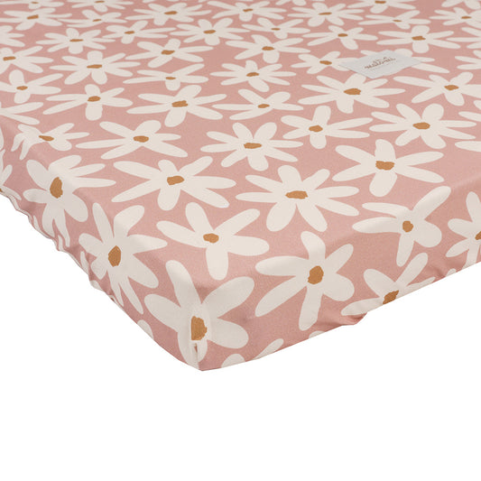 Blush Daisies Cotton Fitted Sheet by Malomi Kids