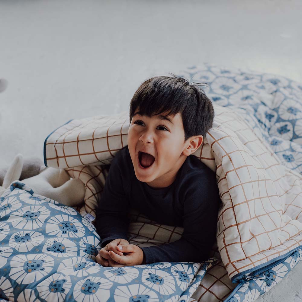 Denim Lions Sleeping Bag with Pillow by Malomi Kids