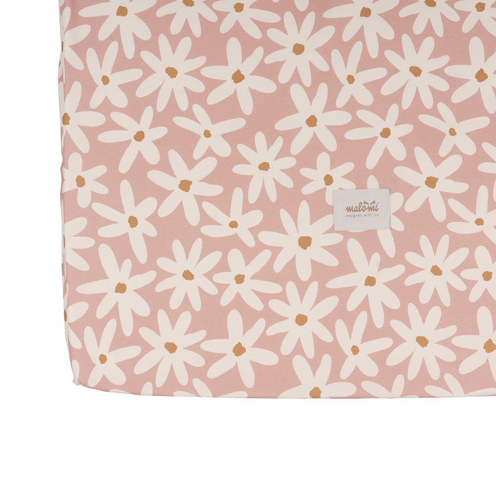 Blush Daisies Cotton Fitted Sheet by Malomi Kids