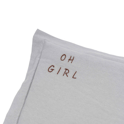 Embroidered Washed Cotton Pillow by Malomi Kids