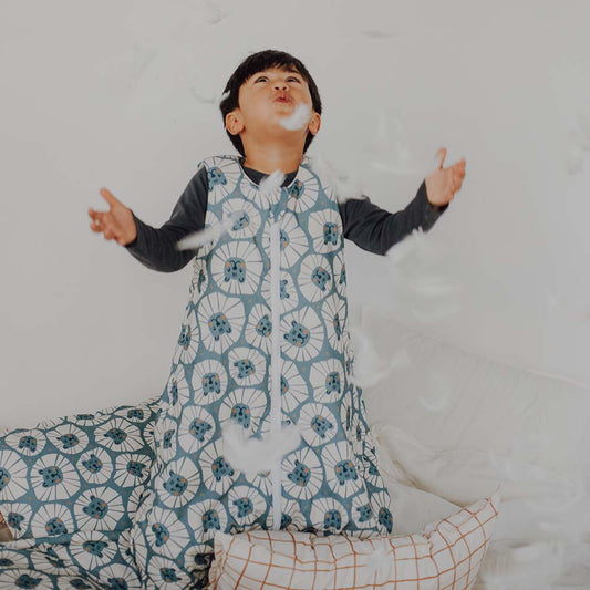 Denim Lions Sleeping Bag with Legs by Malomi Kids