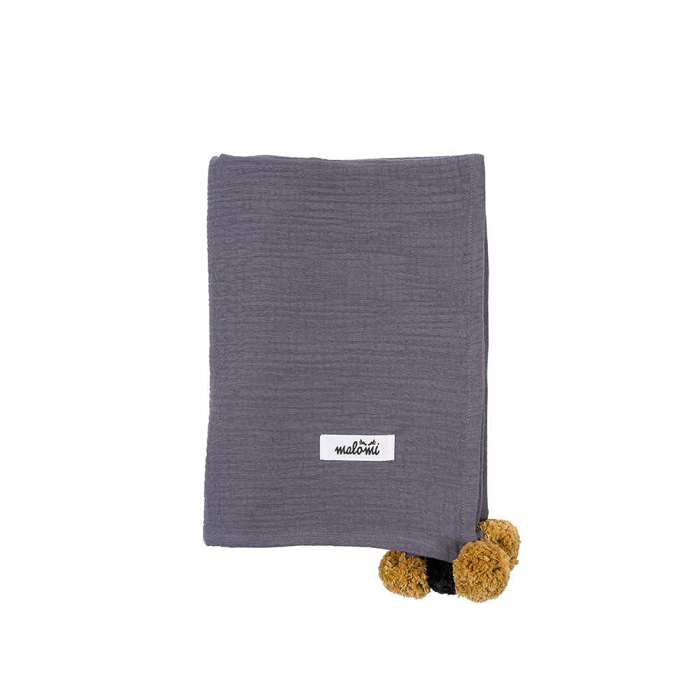 Muslin Swaddle with Pompoms by Malomi Kids