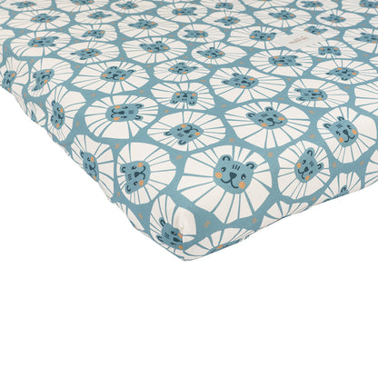 Denim Lions Cotton Fitted Sheet by Malomi Kids