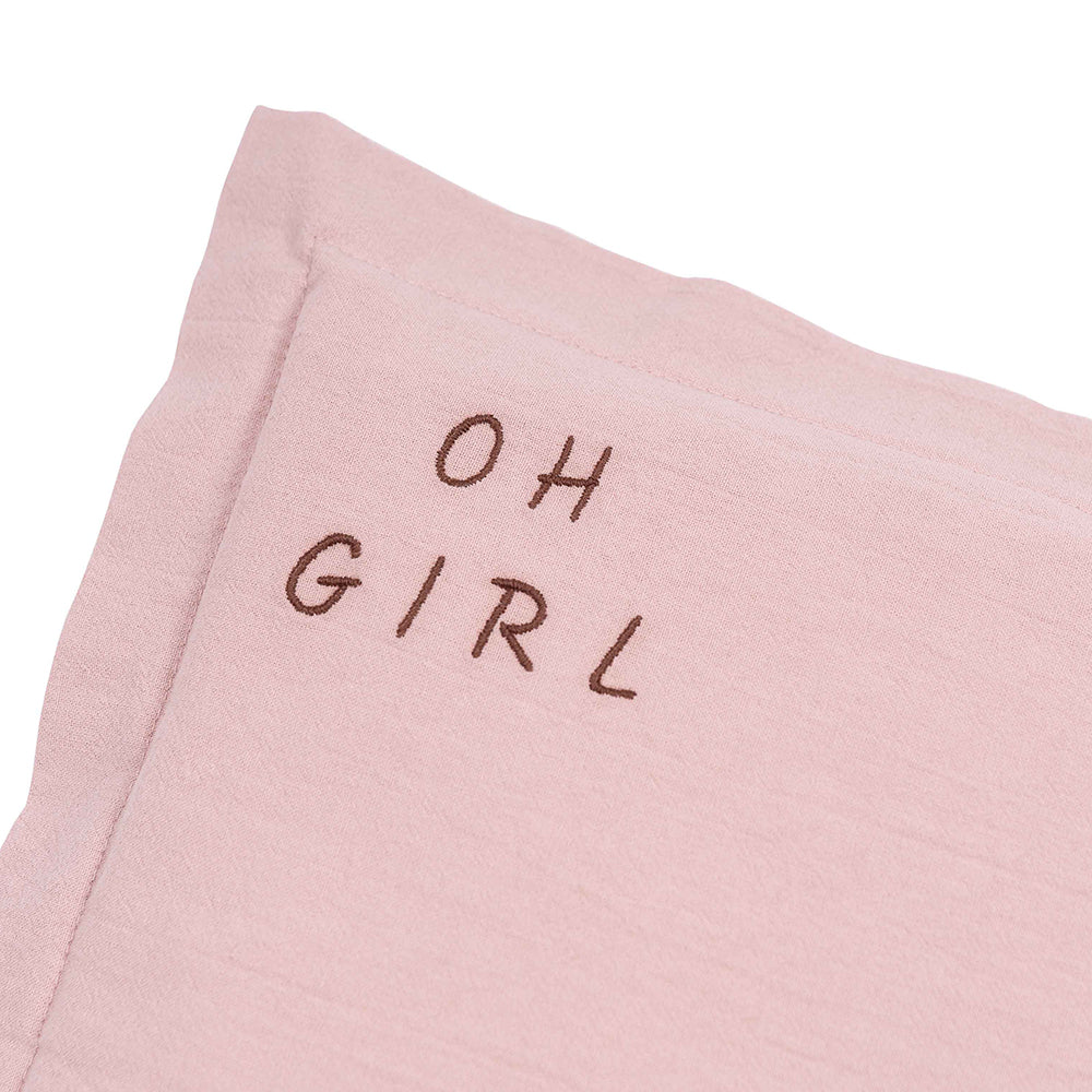 Embroidered Washed Cotton Pillow by Malomi Kids