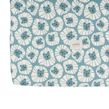Denim Lions Cotton Fitted Sheet by Malomi Kids