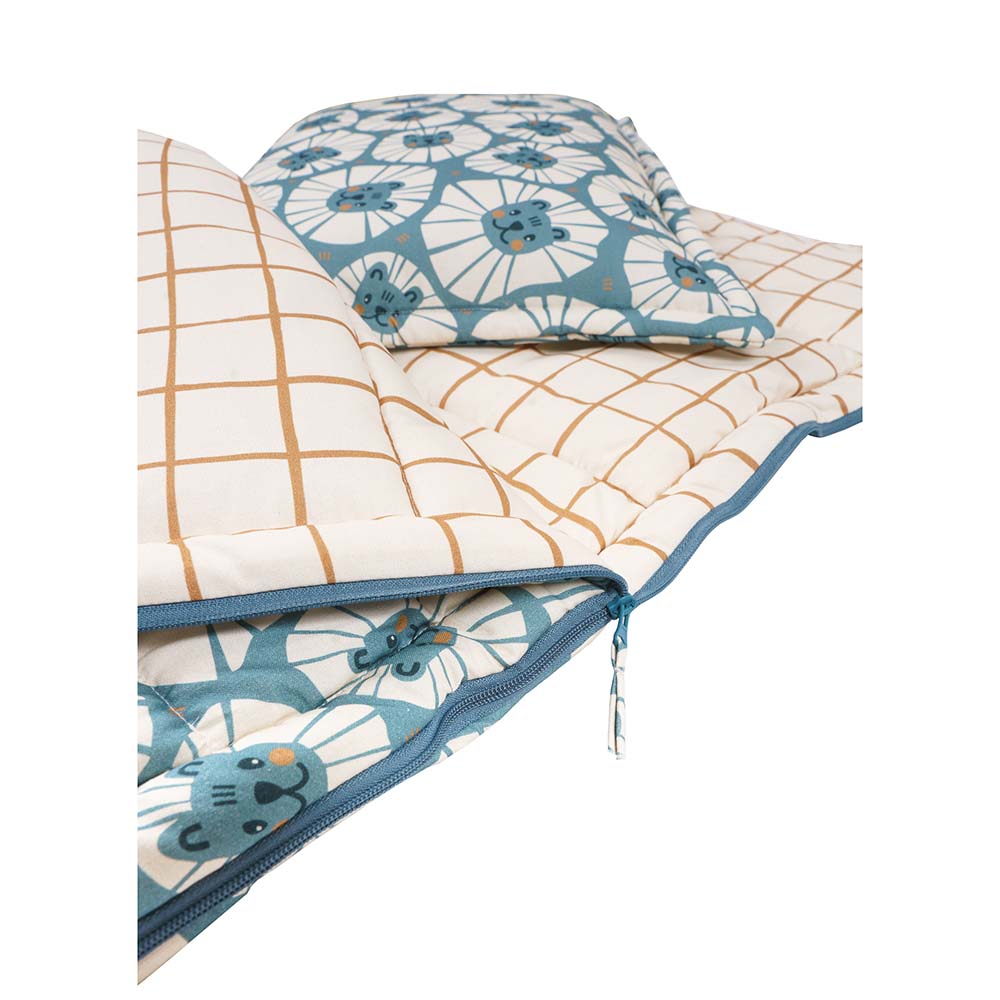 Denim Lions Sleeping Bag with Pillow by Malomi Kids