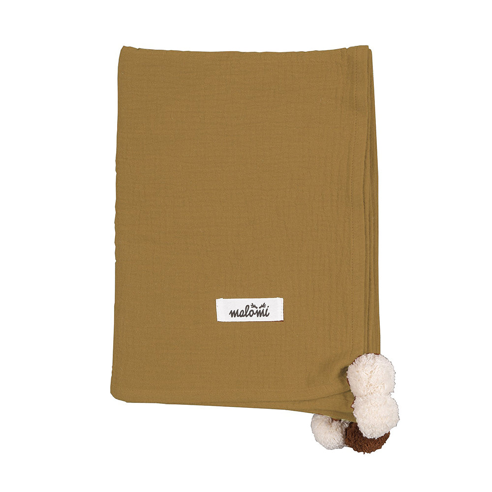 Muslin Swaddle with Pompoms by Malomi Kids