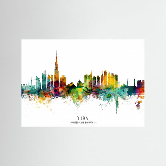 Dubai UAE Skyline by Michael Tompsett