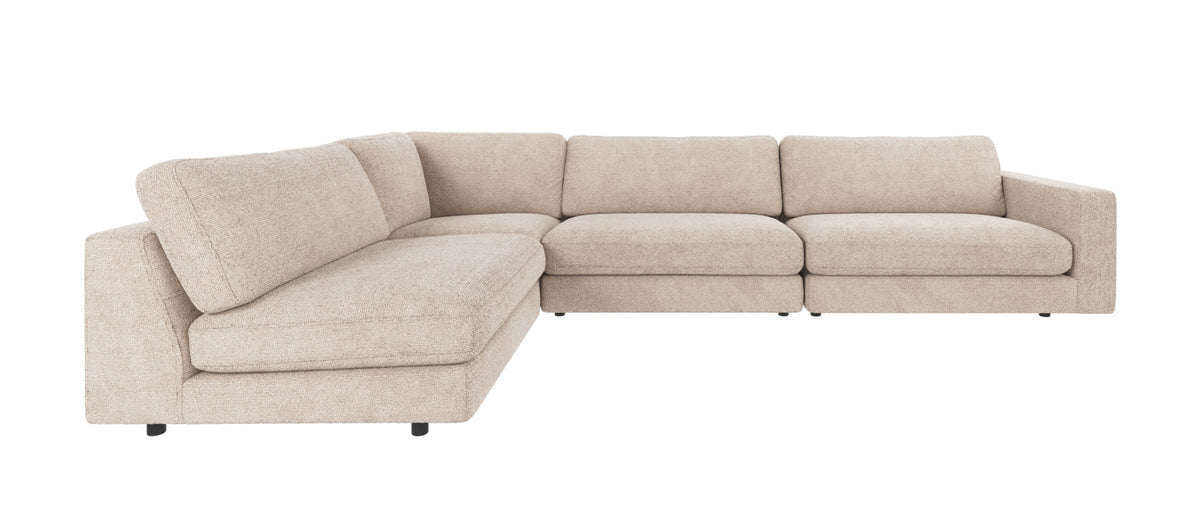 Duncan Open-End Corner Sofa, Left 345 x 216 cm – Light Grey