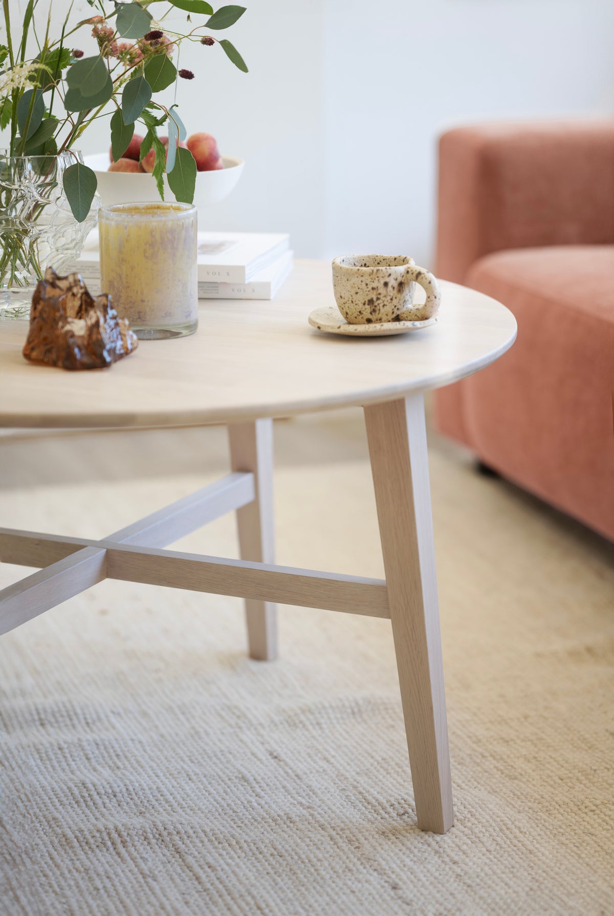 FILIPPA Round Coffee Table 90CM – Whitewashed Oak – 2