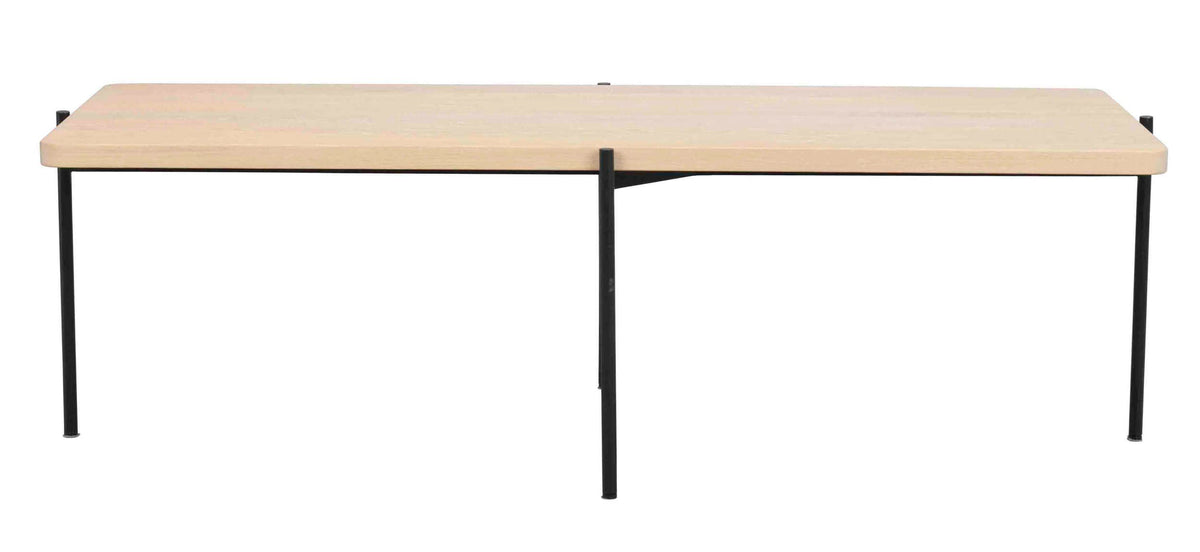 SHELTON Coffee Table 95CM & 145CM – Medium – 145 x 60 cm / whitewash oak/black metal – 1