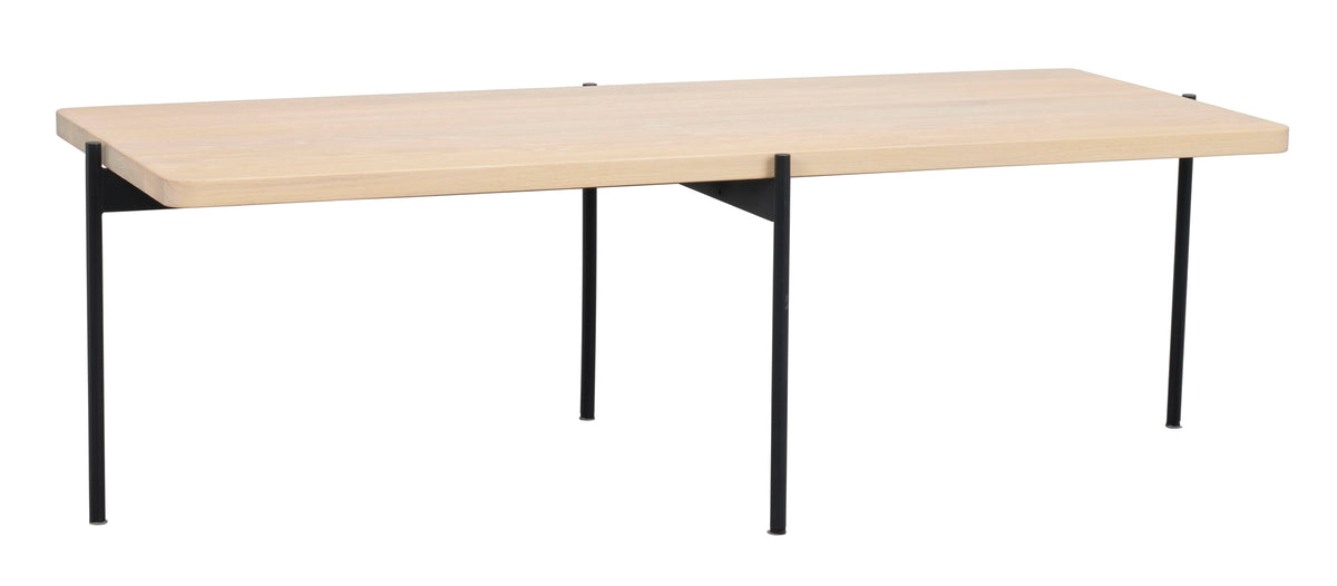 SHELTON Coffee Table 95CM & 145CM – Medium – 145 x 60 cm / whitewash oak/black metal – 2