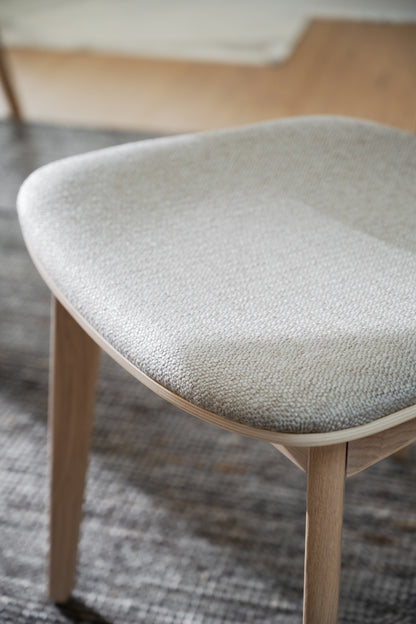 KATO Set of 2 Whitewashed Chairs – whitewash oak/grey beige fabric – 5