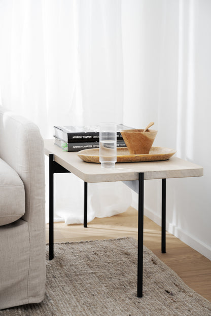 SHELTON Coffee Table 95CM & 145CM – Small – 95 x 50 cm / whitewash oak/black metal – 6