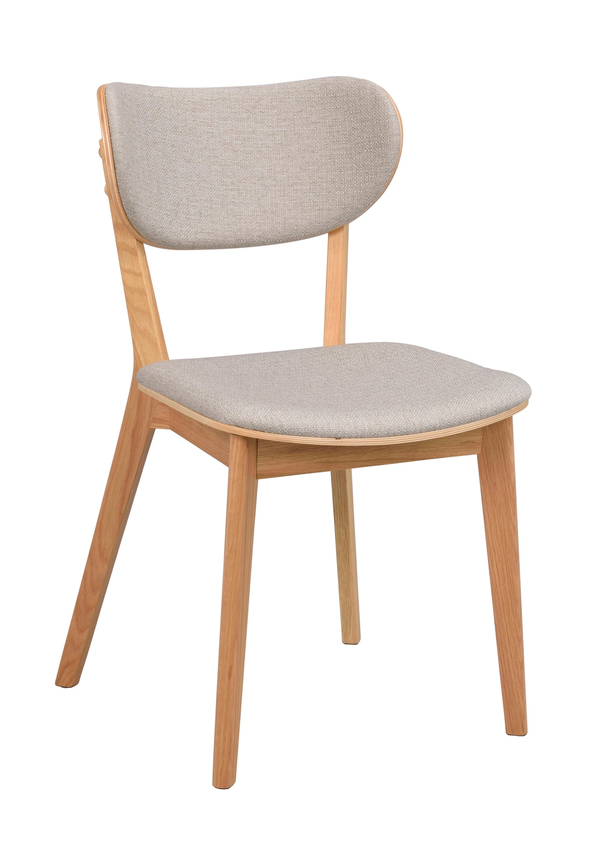KATO Set of 2 Oak Chairs – lacquered oak/grey beige fabric – 6