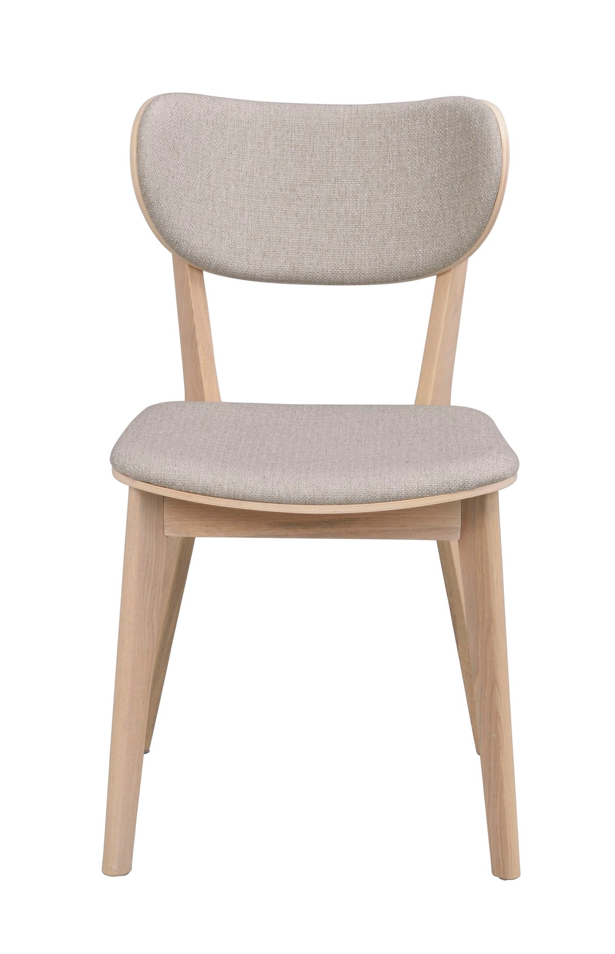 KATO Set of 2 Whitewashed Chairs – whitewash oak/grey beige fabric – 1