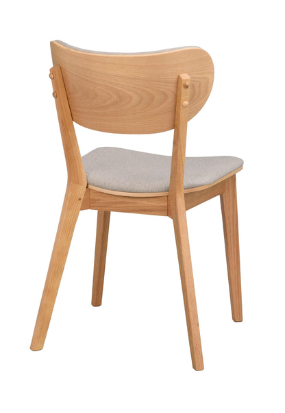 KATO Set of 2 Oak Chairs – lacquered oak/grey beige fabric – 8