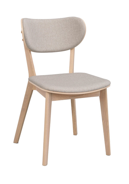 KATO Set of 2 Whitewashed Chairs – whitewash oak/grey beige fabric – 8