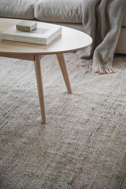 YUMI Oval Coffee Table 130CM – Whitewashed Oak – 5