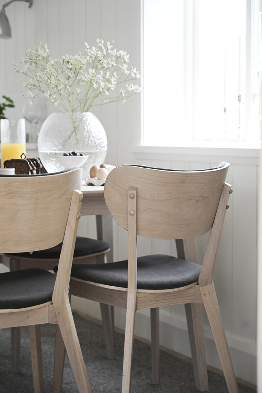 KATO Set of 2 Whitewashed Chairs – whitewashed oak/ dark grey fabric – 5