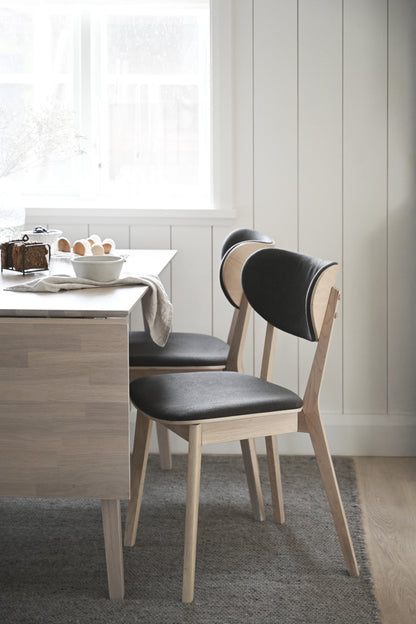 KATO Set of 2 Whitewashed Chairs – whitewashed oak/ dark grey fabric – 4