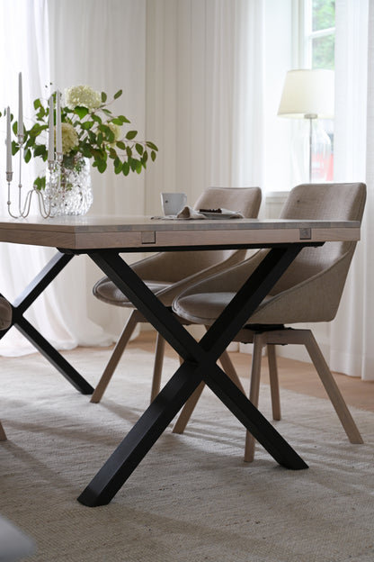 Oak Dining Table with X Legs 170/270 CM – Whitewash oak / 170 CM – 3