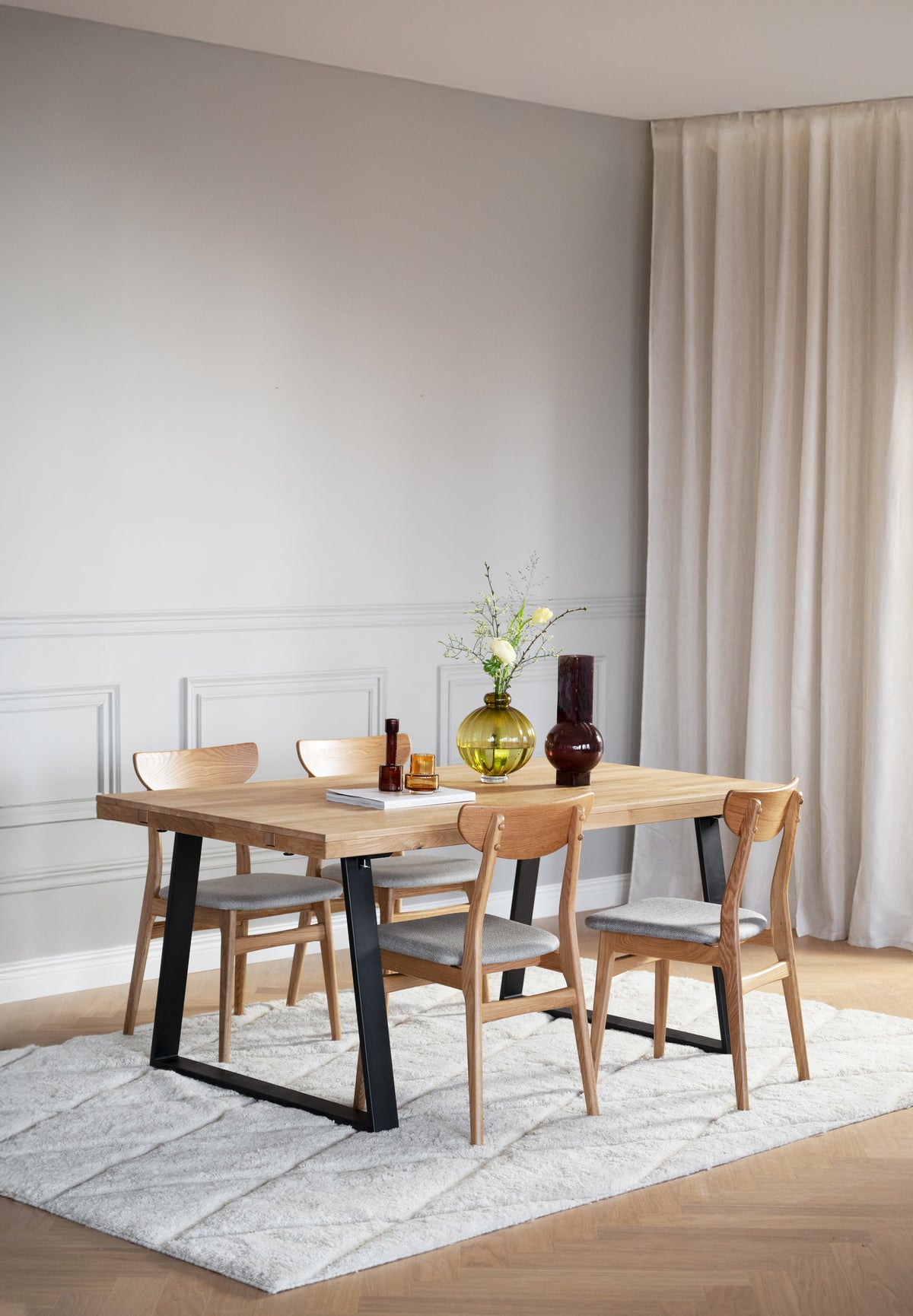 Oak Dining Table with U Legs 170/270 CM – Oak / Standard table – 170 cm – 2
