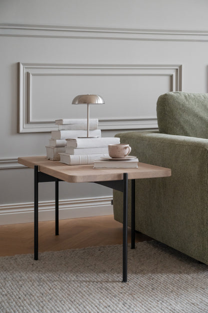 SHELTON Coffee Table 95CM & 145CM – Small – 95 x 50 cm / whitewash oak/black metal – 2