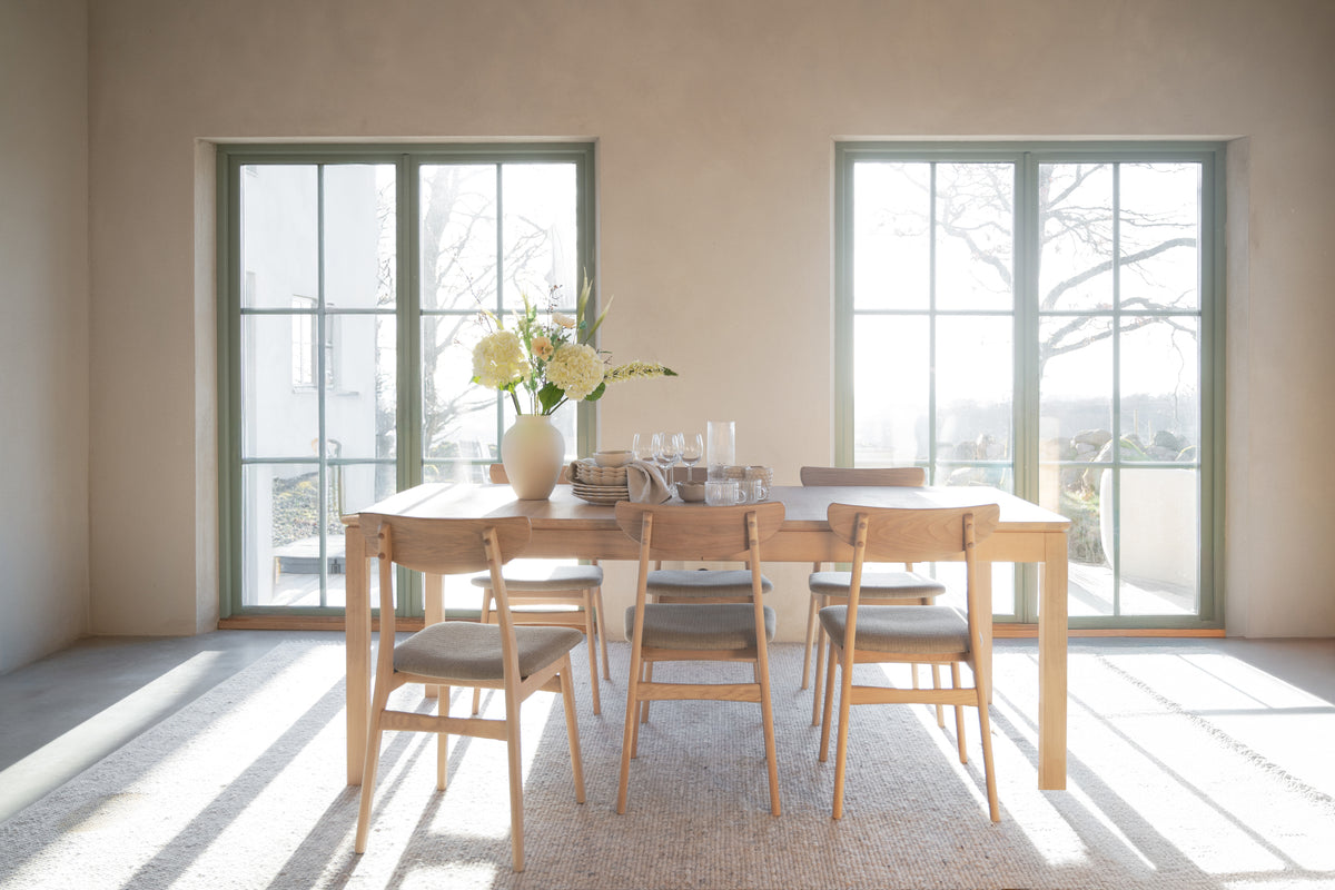 RODHAM Set of 2 Chairs – white wash oak/grey beige – 6