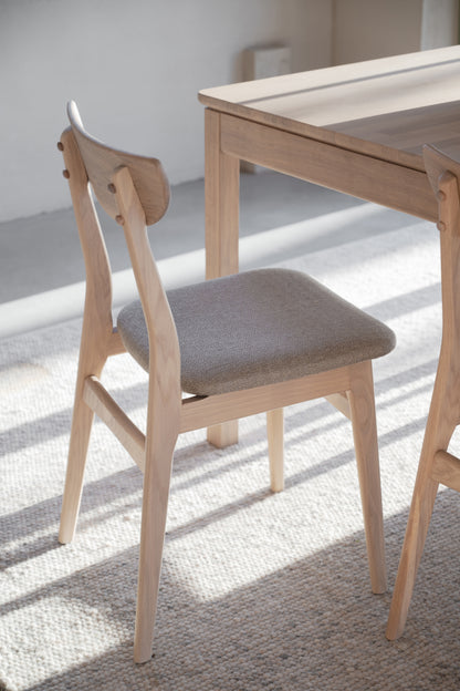 RODHAM Set of 2 Chairs – white wash oak/grey beige – 5
