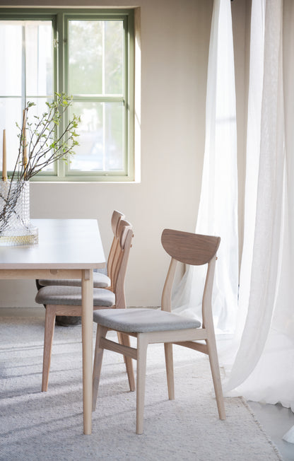 RODHAM Set of 2 Chairs – white wash oak/grey beige – 2