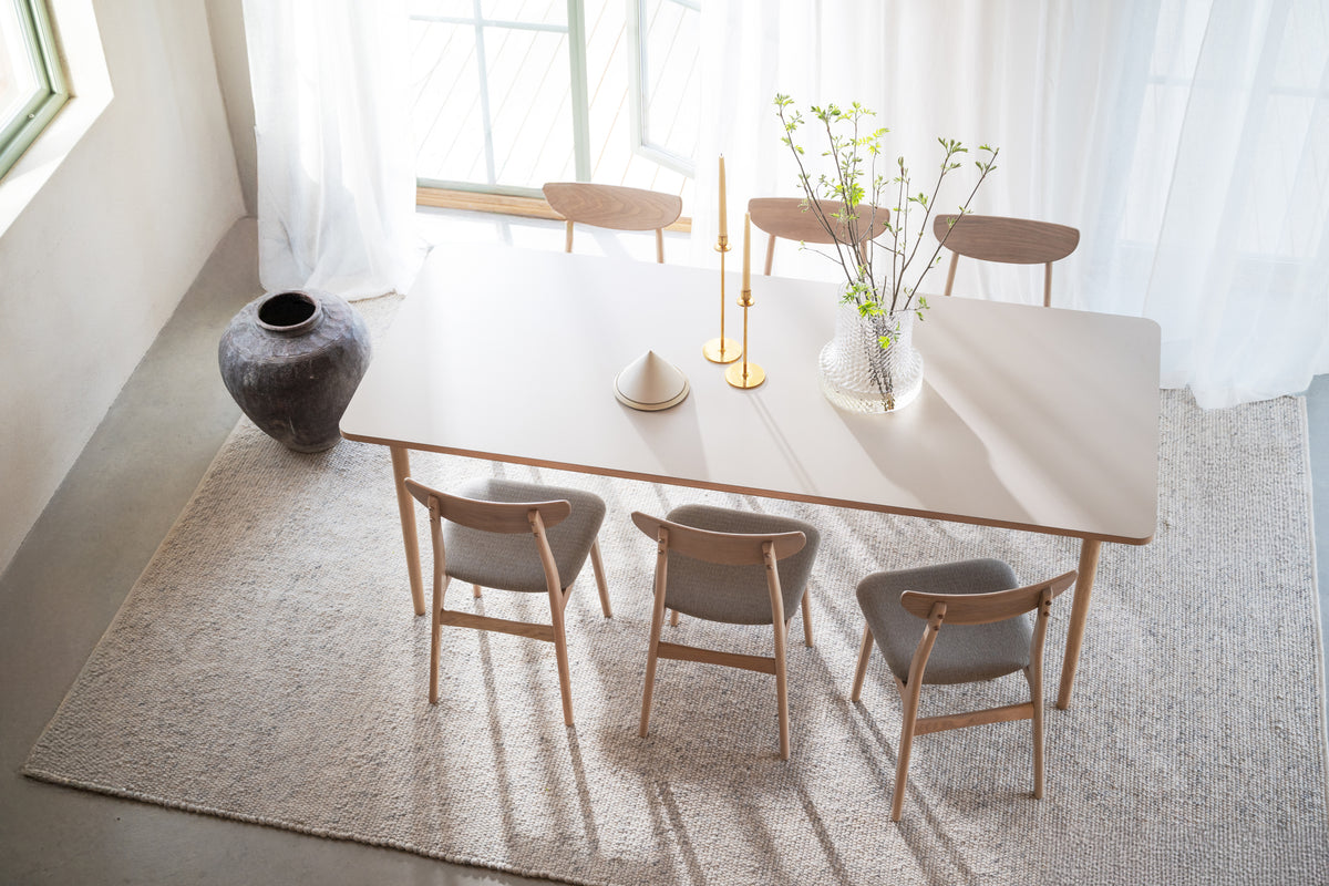 RODHAM Set of 2 Chairs – white wash oak/grey beige – 4