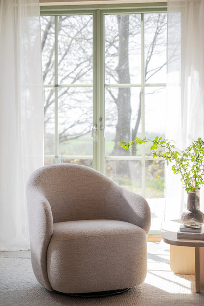 Chapeltown Swivel Lounge Chair – Light Beige – room setting