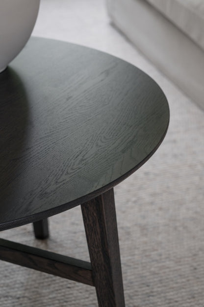 FILIPPA Round Coffee Table 90CM – Dark Brown Oak – 5