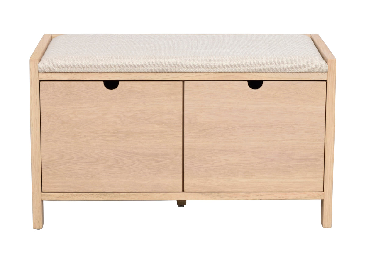 Hillmond Hallway Bench with Drawers – Whitewash Oak