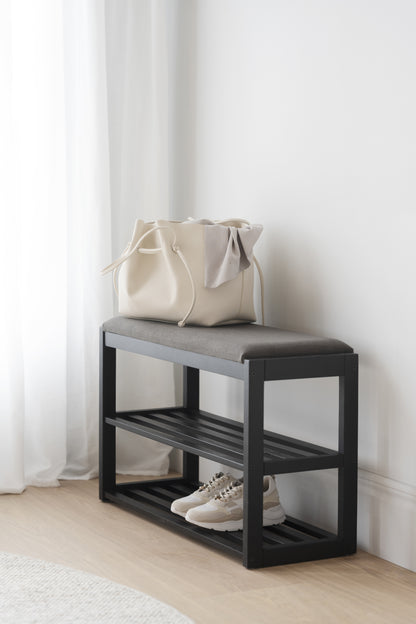 CONFETTI Shoe Bench 80CM – Black stained oak – 2