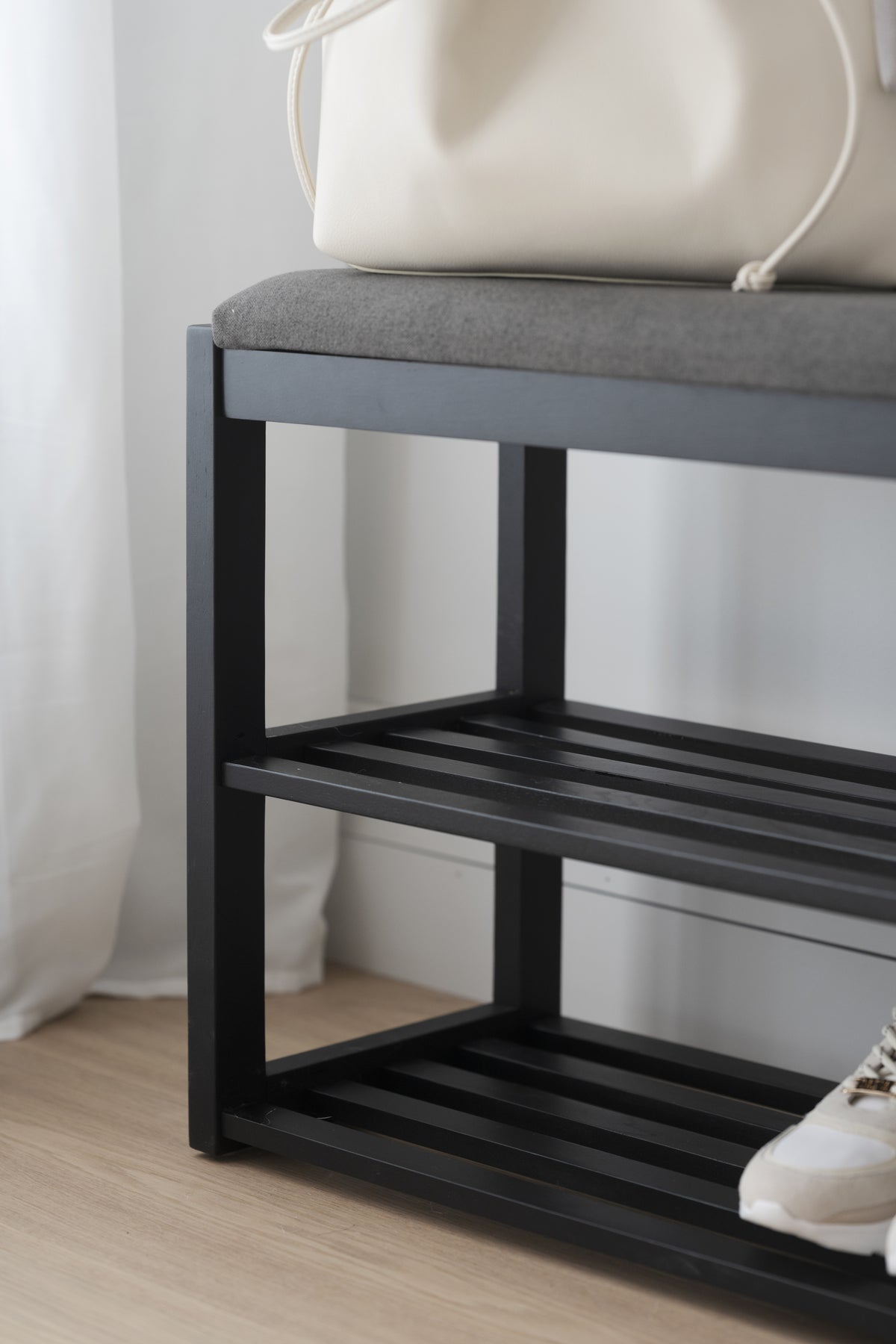 CONFETTI Shoe Bench 80CM – Black stained oak – 4