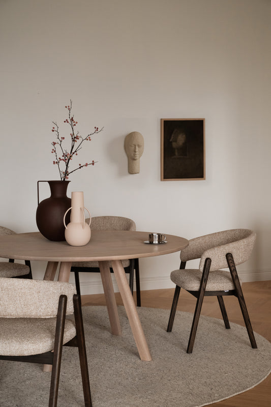 Clapperton Round Extendable Dining Table 140 cm – Sand Oak – 2