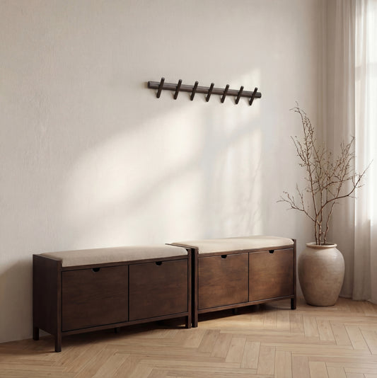 Hillmond Hallway Bench with Drawers – Brown Oak – 4